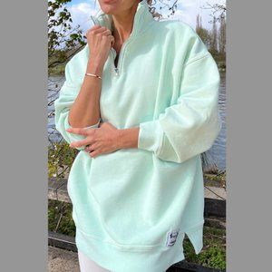 NWT Sloppy Joe Diana Zip Neck Pale Mint Size 2